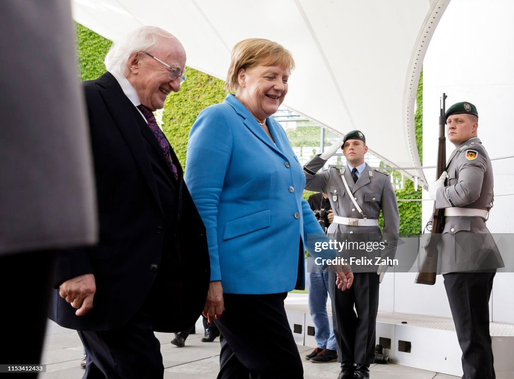 Angela Merkel meets President of Ireland Michael D Higgins