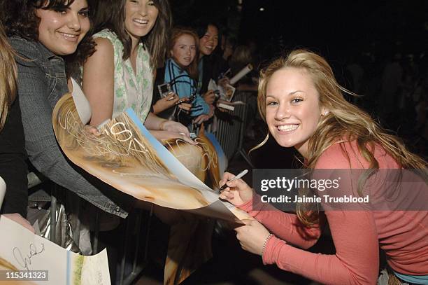 Danielle Savre during Jesse McCartney and "Summerland" Cast Visit Hollister Store in Newport Beach at Newport Fashion Island in Newport Beach,...