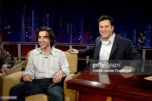 David Krumholtz and Host Jimmy Kimmel on the "Jimmy Kimmel Live" show on ABC - Photo by Jaimie Trueblood/WireImage/ABC