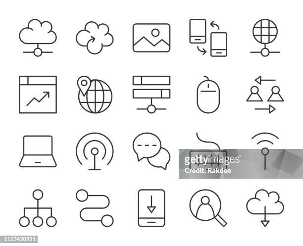 internet - light line icons - transfer image stock illustrations