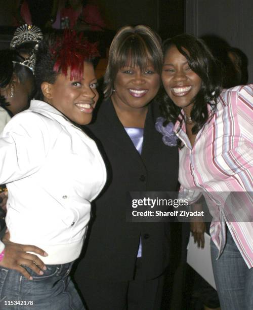 Lil Mo, Guest and Kelly Price during Sister to Sister Anniversary Party at Crobar in New York, United States.