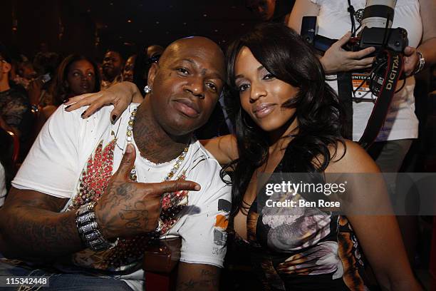 Rapper Birdman and actress Melyssa Ford attend the BET Hip Hop Awards 2007 at the Atlanta Civic Center on October 13, 2007 in Atlanta, GA.