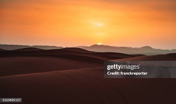 coucher du soleil dans le désert - desert photos et images de collection