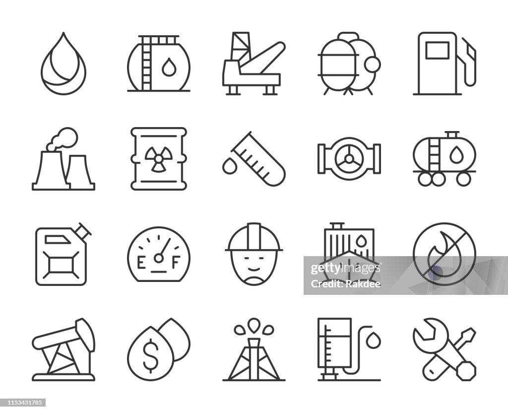 Fuel Industry - Light Line Icons