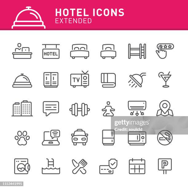 hotel icons - service bell stock illustrations