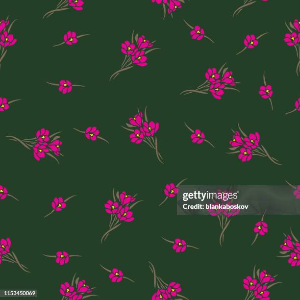 retro style seamless floral pattern - flowers pattern stock illustrations