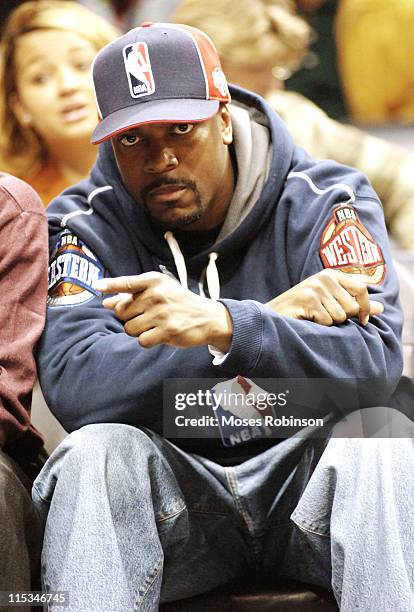 Chris Tucker during Celebrities Attend the Philadelphia 76ers vs Atlanta Hawks Game at Philips Arena in Atlanta, GA, United States.