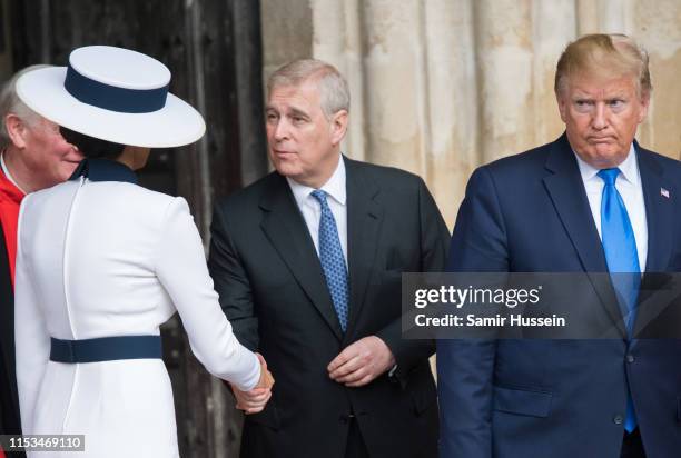 President Donald Trump First Lady Melania Trump and Prince Andrew, Duke of York visit Westminster Abbey on June 03, 2019 in London, England....