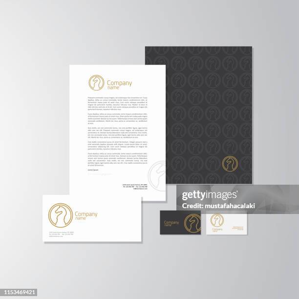 knight logo design - letterhead stock illustrations