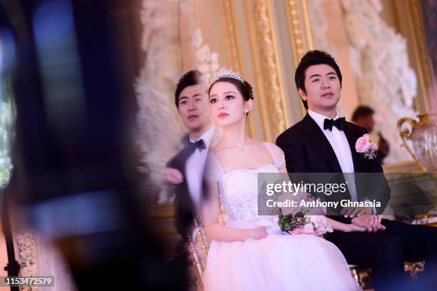 Pianists Lang Lang and Gina Alice attend their Wedding Ceremony at Hotel Shangri-La on June 02, 2019 in Paris, France.