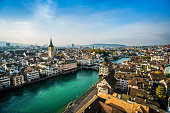 Beautiful Aerial View Of Zurich, Switzerland