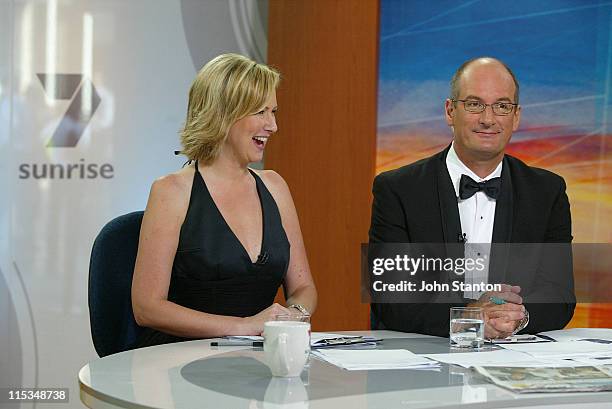 Melissa Doyle and David Koch during "Dancing with the Stars" Celebrities Appear on Channel 7's "Sunrise" - February 15, 2006 at Channel 7 Sydney in...