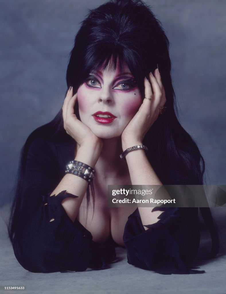 Cassandra Peterson as Elvira pose for a portrait in October 1983 in