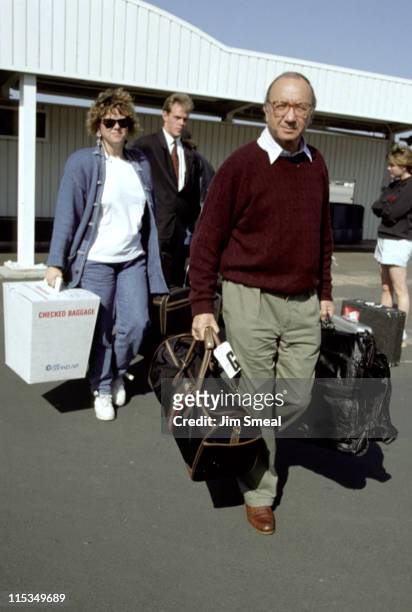 Neil Simon Diane Lander during Neil Simon and Diane Lander Arriving From NYC At Los Angeles International Airport - February 23, 1991 at Los Angeles...