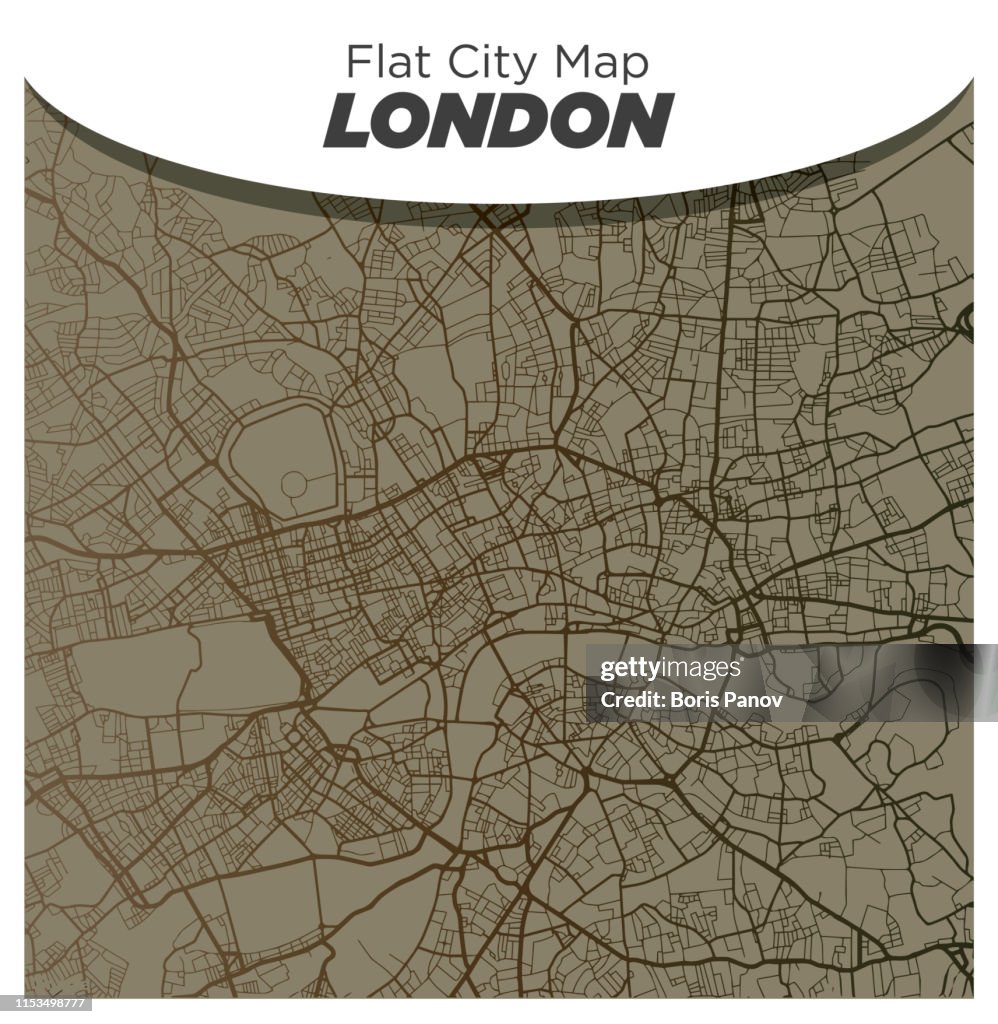 Retro Style Old Brown Map of London England