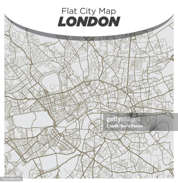 ilustrações, clipart, desenhos animados e ícones de mapa branco e bege liso de londres central inglaterra - escócia central