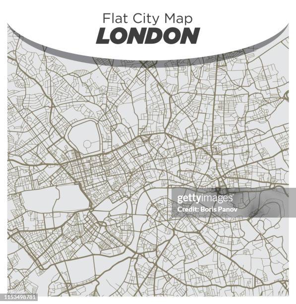 flat white and beige map of central london england - notting hill stock illustrations