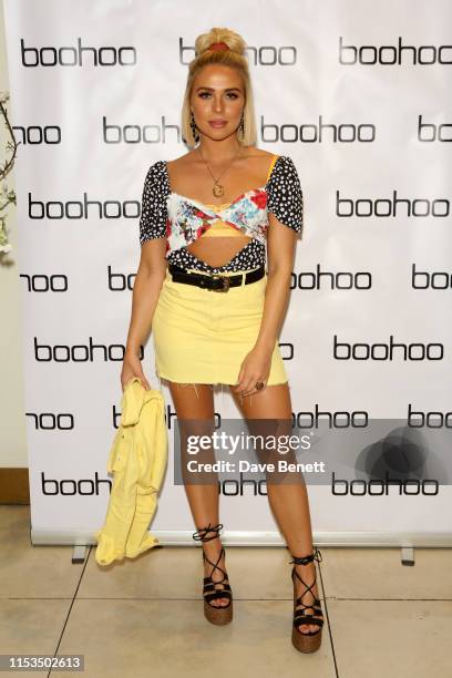 Gabby Allen attends Love Island Launch night with boohoo.com at the Shankly Hotel on June 03, 2019 in Liverpool, England.