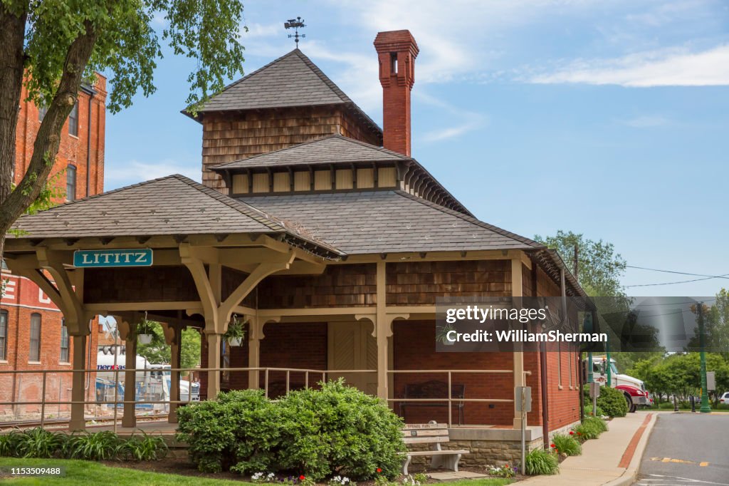 Antigua estación de ferrocarril restaurada en Lititz Pennsylvania