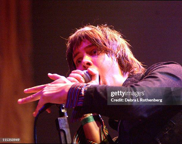 Julian Casablancas of the Strokes during The Strokes In Concert at Radio City Music Hall in New York City, New York, United States.