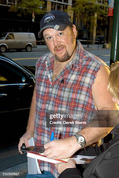 Larry the Cable Guy during Larry The Cable Guy Arrives at "The WB11 Morning News" Studios at WB11 Morning News Studios in New York City, New York,...