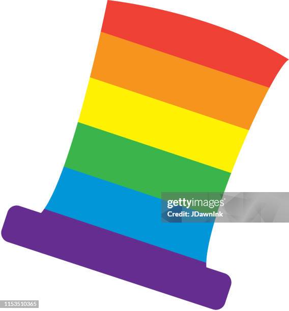 illustrazioni stock, clip art, cartoni animati e icone di tendenza di etichetta a cilindro a righe gay pride o lgbt o design di adesivi - manifestazione di orgoglio gay