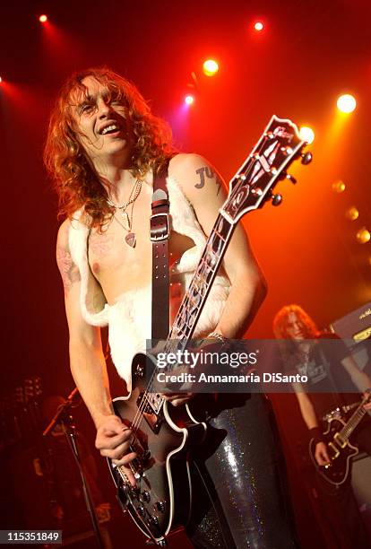 Justin Hawkins of The Darkness during The Darkness U.S. Headlining Tour In Hollywood - April 17, 2004 at Music Box @ Henry Fonda Theatre in...