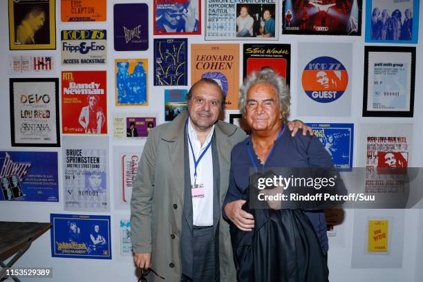 Lawyer Herve Temime and Producer Albert Koski attend Albert Koski exposes its Rock&Roll Posters Collection at Galerie Laurent Godin on June 03, 2019...