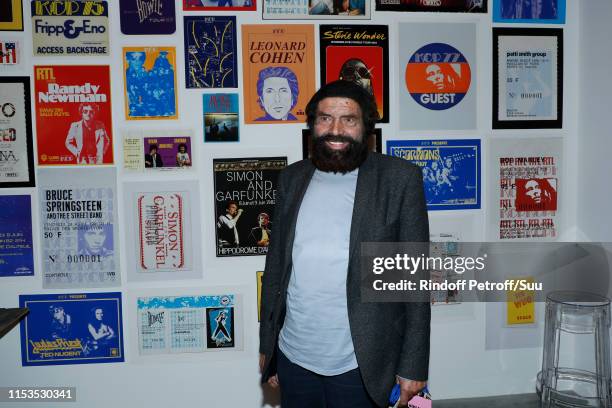 Writer Marek Halter attends Albert Koski exposes its Rock&Roll Posters Collection at Galerie Laurent Godin on June 03, 2019 in Paris, France.