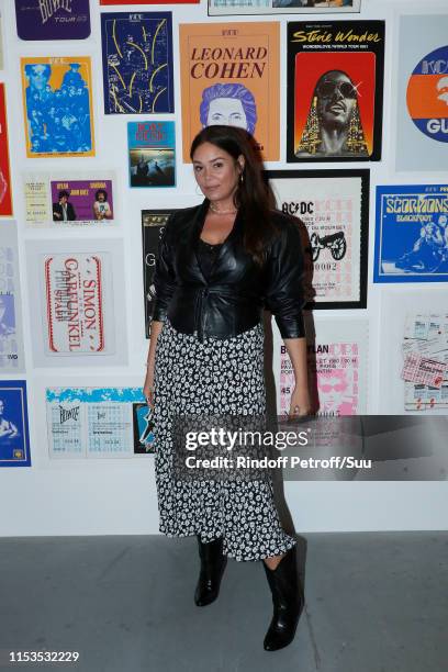 Actress Lola Dewaere attends Albert Koski exposes its Rock&Roll Posters Collection at Galerie Laurent Godin on June 03, 2019 in Paris, France.