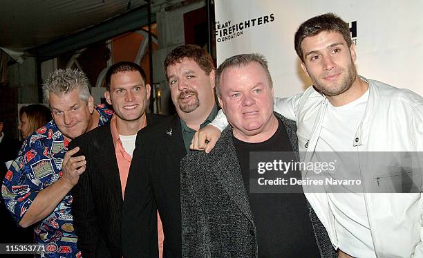 Lenny Clark and The cast of "Rescue Me" : Steven Pasquale, John Scurti, Jack McGee and Michael Lombardi