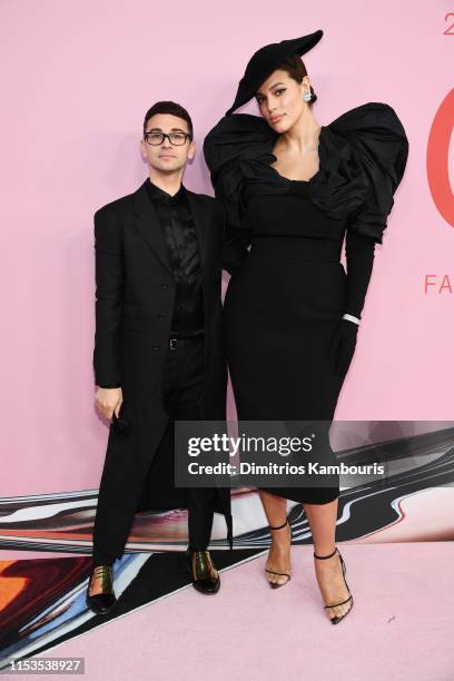 Christian Siriano and Ashley Graham attend the CFDA Fashion Awards at the Brooklyn Museum of Art on June 03, 2019 in New York City.