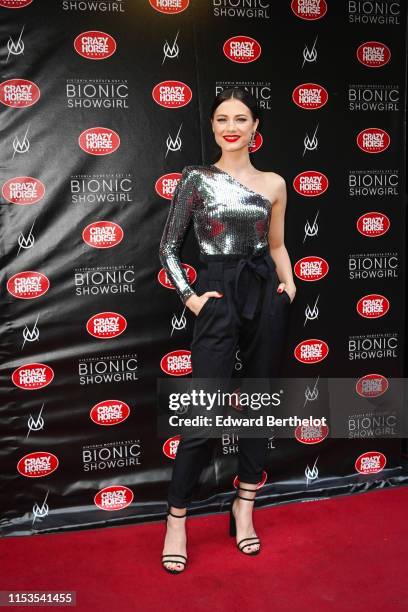 Alice Dufour, actress, attends the "Bionic ShowGirl" Premiere at Le Crazy Horse on June 03, 2019 in Paris, France.