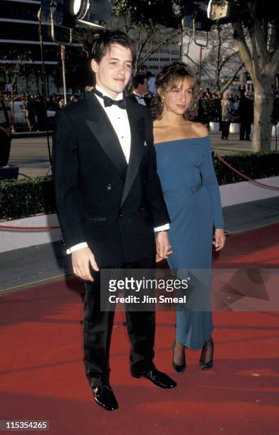 Matthew Broderick and Jennifer Grey during 59th Annual Academy Awards at Shrine Auditorium in Los Angeles, California, United States.