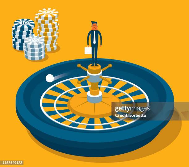 casino wheel spinner - businessman - roulette stock illustrations