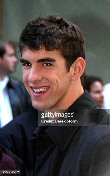 Michael Phelps during 2004 USA Olympic Swim Team, Tim Allen and Hugh Grant Appear on the Today Show - November 15, 2004 at Rockefeller Plaza in New...