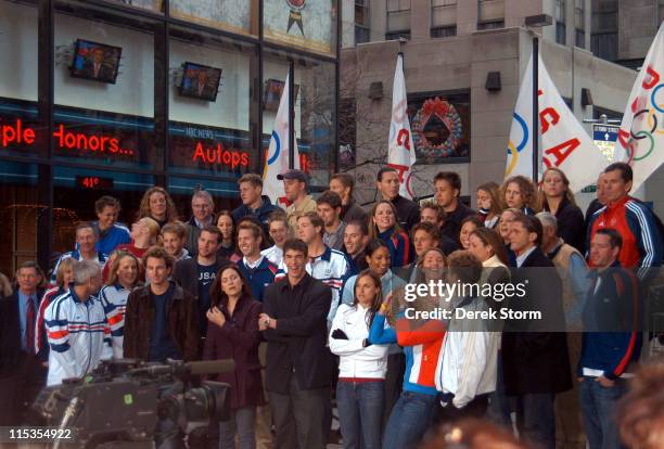 Olympic Swim team during 2004 USA Olympic Swim Team, Tim Allen and Hugh Grant Appear on the Today Show - November 15, 2004 at Rockefeller Plaza in...