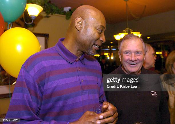 Kenny Booker and Bill Bertka during Bill Sharman's 78th Surprise Birthday Party at Phil Trani's Restaurant in Long Beach, California, United States.
