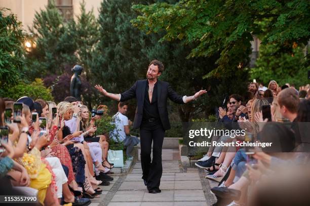 Designer Marcel Ostertag after his fashion show during Berlin Fashion Week Spring/Summer 2020 at Westin Grand Hotel on July 3, 2019 in Berlin,...