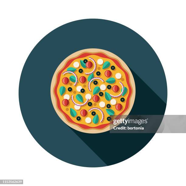 greek pizza icon - feta cheese stock illustrations