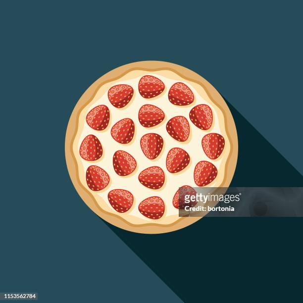 erdbeerdessert pizza icon - cake illustration stock-grafiken, -clipart, -cartoons und -symbole