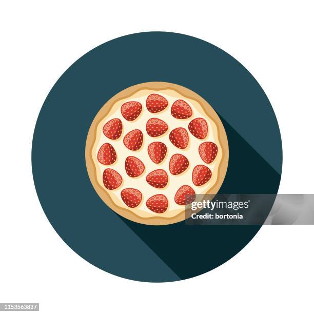 strawberry dessert pizza icon - whipped food stock illustrations