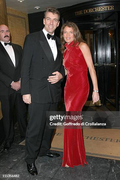 Annabel Croft and guest during The Rainbow Ball - Arrivals at Dorchester Hotel, Park Lane in London, Great Britain.