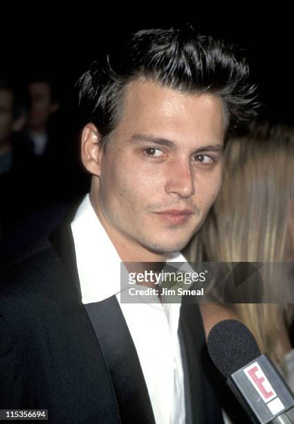 Johnny Depp during "Don Juan De Marco" Beverly Hills Premiere at The Academy in Beverly Hills, California, United States.