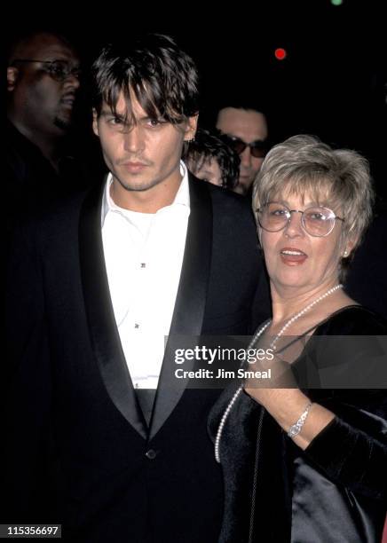 Johnny Depp and mother Betty Sue Palmer during "Nick of Time" Premiere at The Academy in Beverly Hills, California, United States.