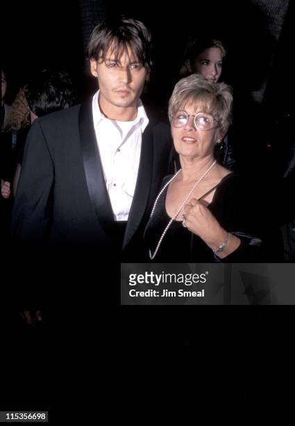 Johnny Depp and mother Betty Sue Palmer during "Nick of Time" Premiere at The Academy in Beverly Hills, California, United States.