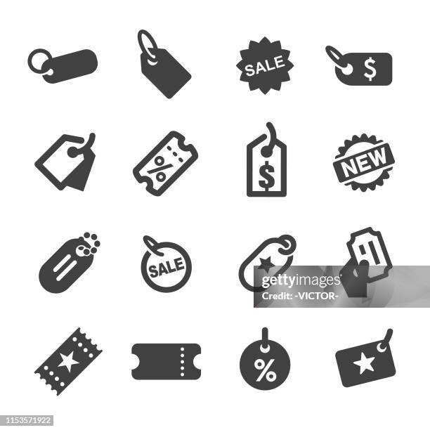 illustrazioni stock, clip art, cartoni animati e icone di tendenza di tag icons - serie acme - saldi