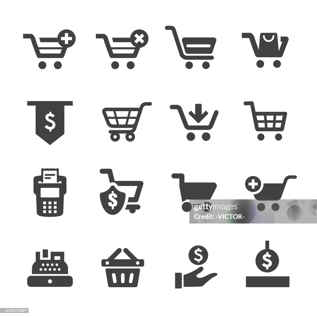 Einkaufswagen und Cashier Icons-Acme Series