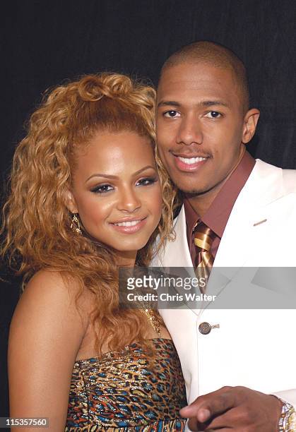 Christina Milian and Nick Cannon during 19th Annual Soul Train Awards - Press Room at Paramount Studios in Hollywood, California, United States.
