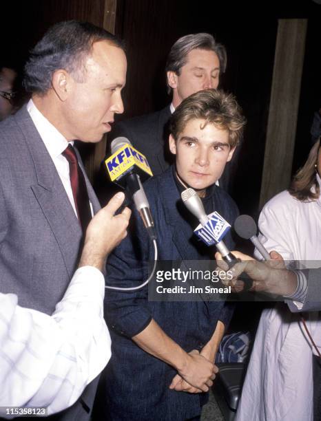 Corey Feldman and Attorney Richard Hirsch during Corey Feldman's Drug Possession Hearing - April 4, 1990 at Criminal Court Building in Los Angeles,...